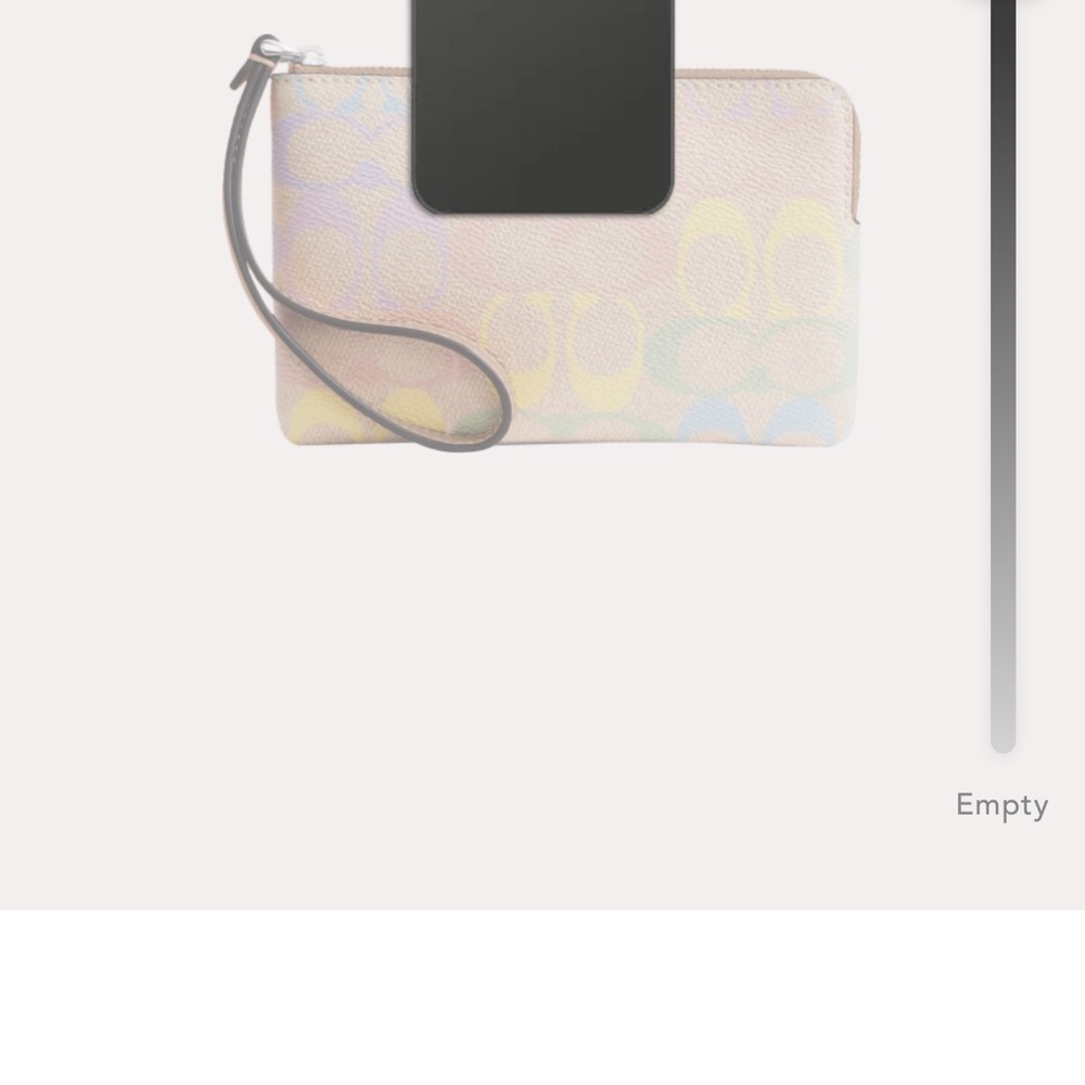 Coach Pastel Logo Wristlet in Pink, Yellow, Blue and Mint - Picture 4 of 4